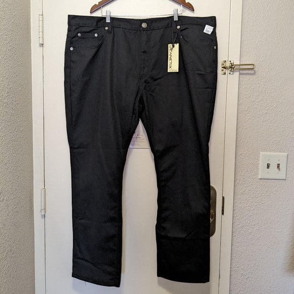 Jeanetix Men’s Black Denim Jeans Size 48x32 New With Tags Streetwear Hip Hop - Picture 1 of 9